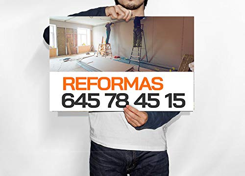 Oedim 5 Carteles de Reformas 75x50cm | Fabricado en Polipropileno | Artículos para Inmobiliarias y Particulares | Señalética Elegante, Moderna|100% Personalizable|