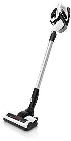Bosch Akku-Staubsauger Unlimited Serie 8 BBS812AM, kabelloser Handstaubsauger, beutellos, Hygiene-Filter, hohe Saugleistung, Lange Laufzeit, extra schnelles Laden, Fugendüse, alle Bodenarten, weiß