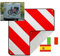 Warntafel Warnschild Spanien und Italien 2 in1 rot-weiß Alu Warnschild 50x50cm