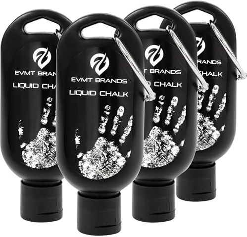 EVMT Brands Liquid Chalk, Mess Free Gym Chalk for Weightlifting, Gymnastics, Rock Climbing, Dancing. Sweat Resistant and Long Lasting for Stronger Grip. Package May Vary.
