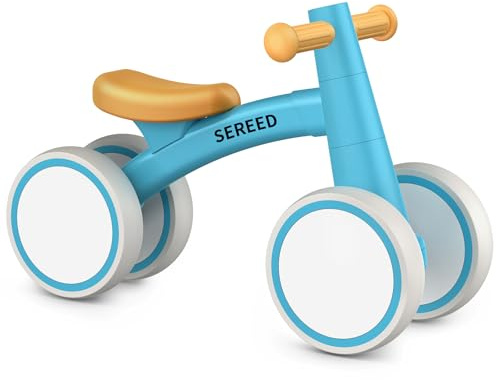 SEREED Baby Balance Bike for 1 Year Old Boys Girls 12-24 Month Toddler Balance Bike, 4 Wheels Toddler First Bike, First Birthday Gifts