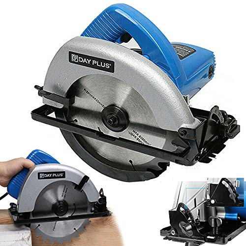 Sierra Circular Electrica 900W, Sierra Circular de Mano 4700RPM, Hojas de Sierra Ø180mm, Corte 55mm(90°)/42mm(45°), para Cortar Madera, Metal Blando, Plástico