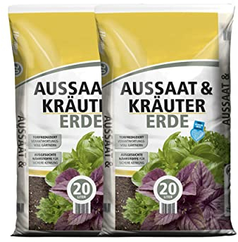 Anzuchterde torfreduziert 40 Liter (2 x 20 Liter) - Aussaaterde für Samen - optimale Versorgung durch perfekte Zusammensetzung - Kräutererde Blumenerde Pflanzerde für Blumen und Kräuter