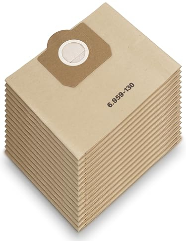 15 Stück Staubsaugerbeutel für Kärcher 6.959-130.0 Papierfilterbeutel, Filtertüten Beutel für WD3 1629 MV3 A2201/2204/2504/2554/2251/2604 Staubsaugertüten Filterbeutel Paperbags