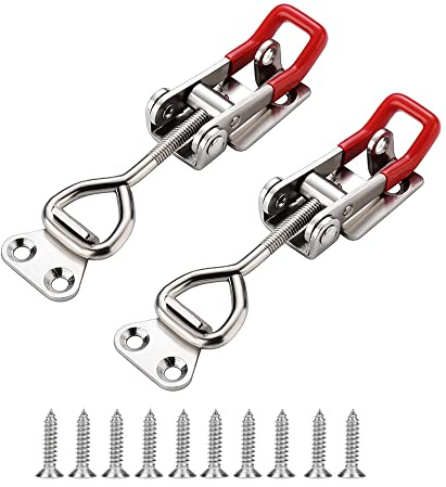 E-TING 2 Pack Heavy Duty Adjustable Toggle Latch for Smoker Toolbox | 4003 1322Lbs Holding Capacity pull toggle latches sturdy metal build, fits smoker, tool case, cabinet & industrial equipment