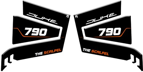 Paraserbatoio.it Aufkleber mit 3D-Effekt, Tankschutz, Harz, kompatibel mit KTM Duke 790 The Scalpelel - Seitenschutz, Farbe Orange v2