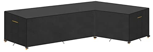 VANSHEIM Funda Protectora para Muebles de Jardín en Forma de L Impermeable Resistente al Viento Oxford 270x216x87/80cm