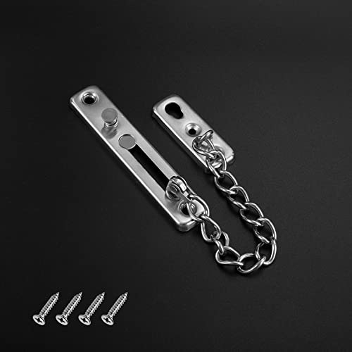 Türkette122mm Edelstahl Türschloss Tür-Sicherheits-KettenschlossTürketteCasting Türschloss Front Chain Kratzschutz mit Schrauben Hardware Hotel Familie Innentüren Türen Fenster Silber