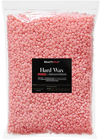 1 kg hartes Enthaarungswachs in Lutschtabletten, rosa Natur-Enthaarungswachs, Heißwachs-Enthaarung ohne Vliesstreifen