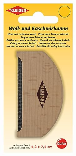 Pettine di lana e cashmere in legno, 4,2 x 7,5 cm/marrone
