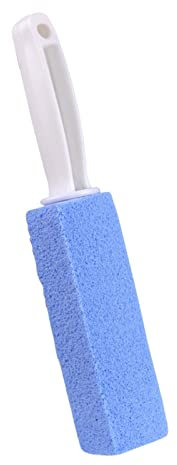 Duiaynke Bimsstein Reinigungsstein WC-Reiniger Stein Tote Ecke Fugenreiniger Langer Griff Badezimmer WC-Bürste (Blau 10 cm)