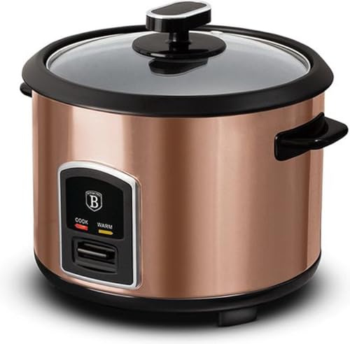 Berlinger Haus, Cuiseur à riz électrique, Collection Rose Gold, Parfait pour la cuisson rapide du riz, Couvercle en verre, 2 poignées pour une utilisation sûre et confortable