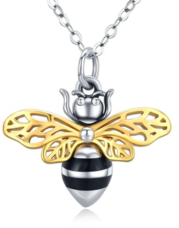 YueYuan Urne Halskette für Asche 925 Sterling Silber Asche Anhänger Kette Tier Biene Urnen Kette Einäscherung Andenken Schmuck Geschenke für Damen