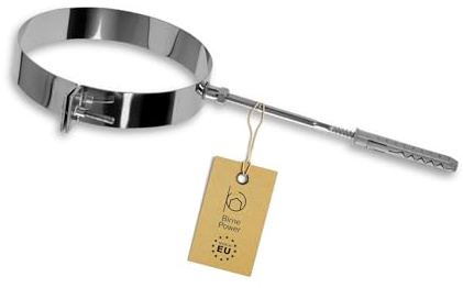 BirnePower Edelstahl Ofenrohr Kaminrohr Abgaselemente: Rohr Bogen Ofenknie T-Stück Regenhaube Rauchrohr Schornstein Abgasrohr Rosette Kaminaufsatz gewählter Artikel (150mm, Montageschelle mit Dübel)