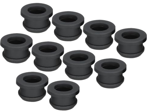 sourcing map 10Pcs Snap Rubber Grommet Plug Mount Dia 13mm ID 10mm Seal Anti-Scratch for Electrical Box Cable Pipe Black