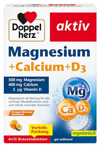 Doppelherz Magnesium + Calcium + D3 - mit Orangen-Maracuja-Geschmack