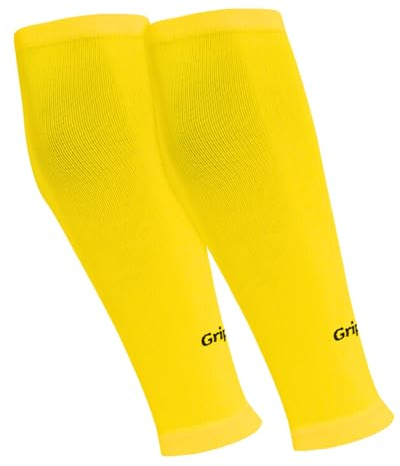 GripNin9 Medias sin calcetines de fútbol para hombre y niño, talla única, transpirables, recortadas, en negro, blanco, rojo, azul, verde, amarillo, talla única, mangas de fútbol, calentadores de