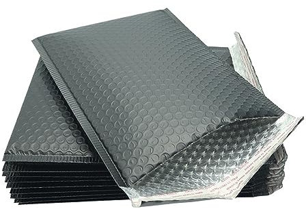 Luftpolsterumschläge, Verpackungsbeutel, Luftpolsterfolie, 18 Größen, schwarz, Poly-Luftpolsterumschlag, gepolsterter Umschlag, selbstklebende Versandtasche, Luftpolsterumschlag, Versandumschlag, Aufb