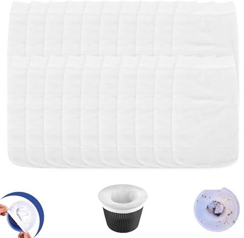 YYTECH 20pcs Pool Skimmer Socks,Schwimmbad Skimmer Filter Sieb Netz,Pool Filter Saver Socken Netz,Skimmerkorb Netz,Skimmer Socken Gross,Schwimmbad Skimmer Socken,Skimmer Netz