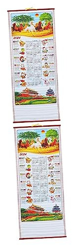 STOBOK 2stücke Chinesischer Wandkalender Mit Drachenmotiv Traditioneller Neujahrs-kalender Hochwertiges Für Kulturfreunde