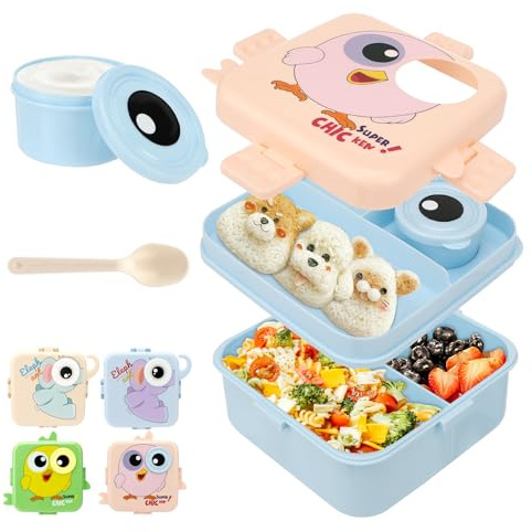 Brotdose Kinder mit Fächern – Auslaufsichere Lunchbox für Mädchen und Jungen, Ideal für Schule, Kindergarten und Ausflüge, Perfekte Bento Box und Snackbox, Frischhaltend und Praktisch für Jeden Tag