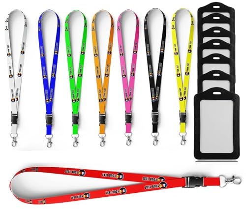 GSCSP Personalisierte Schlüsselbänder für Hals mit Kartenhalter - Individuelle Weihnachts-Lanyards, Besucher-Lanyards, ideal für Ausweise, Pin-Abzeichen, rot, One size