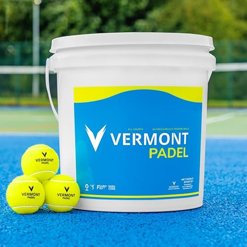 FORZA Vermont Padel-Bälle | Drucklose Trainingsbälle für alle Platzoberflächen – Erhältlich in Einer Tube mit 3 Stück oder einem Eimer mit 60 Stück – Ideal für Anfänger und Trainer