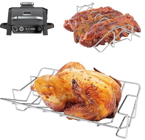 Grille Ailettes pour Ninja Woodfire OG900 OG800 Série V Rack, Accessoires pour Barbecue Compatible avec Ninja Barbecue Électrique et Fumoir OG850EU, OG901EU