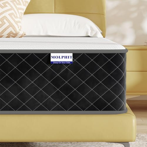 MOLPHIT Matelas 140x190 Certifié Oeko-TEX, Épaisseur 25 cm, Matelas à Ressorts Ensachés Indépendant, Matelas de Lit d'Adulte et d'enfant, Matelas 2 Personne, Soutien Parfait, Durable et Silencieux