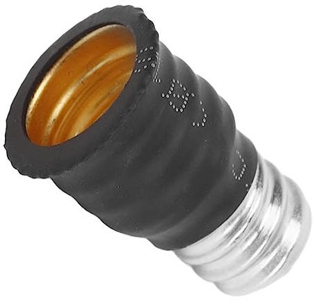 Lot de 6 adaptateurs E12 à E14 pour ampoules E14 vers E12 pour garage, chambre à coucher, salon, cuisine, couloir (noir)