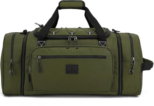 Laripwit Bolsa de Viaje Hombre Expandible 45-50L Bolsa Deporte Mediana para Gimnasio y Semana Viajes Camping, Verde