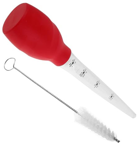 LIGIGWASH Siringhe per Insaccare Tacchino Pollo Pane Arrosto e Pesce con Pennello per Pulizia per Insaccare Manzo Marinare e Cucinare Tubo per Condimenti in Silicone