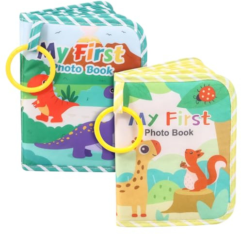 BAODBF 2 Stück Baby Album Stoff,Erinnerungsbuch Baby Fotoalbum Kinder zum Selbstgestalten und Fühlen,Stoffbuch zum Einzigartige Geschenke für Babypartys,Geburtstage und Weihnachten