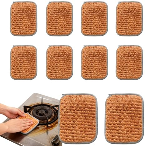 Esponjas abrasivas – Limpiador doble cara no rayante de larga duración, tampones limpiadores y paños para platos – para la familia, los hombres, la cocina, la casa, las sartenes y el vidrio