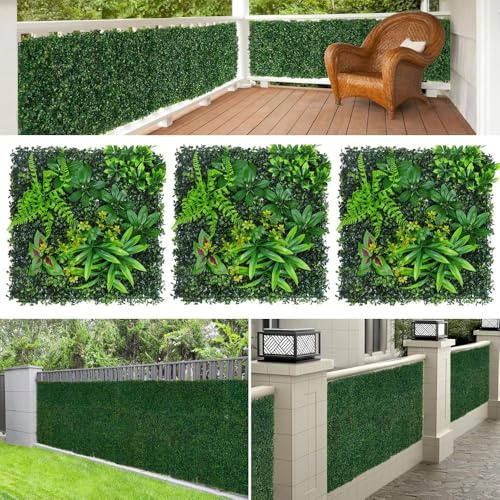 1 Panneau de Lierre Artificiel 50 X 50 Cm (20 X 20 Pouces) Avec Brise-Vue, Protection Uv, Feuillage Dense Et Artificiel, IdéAl Pour Terrasse, Balcon, Jardin Ou Mur(Type10)