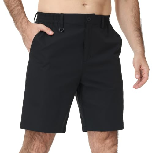 yuyangdpb Golf Shorts 9 Quick Dry Work Chino 4-Way Stretch Performance Mens Shorts for Gym and Running