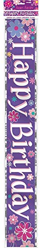 Multicolor Birthday Blossoms Foil Long Fold Banner (3.6 meters) 1 Piece - Vibrant Celebration Decor for All Ages