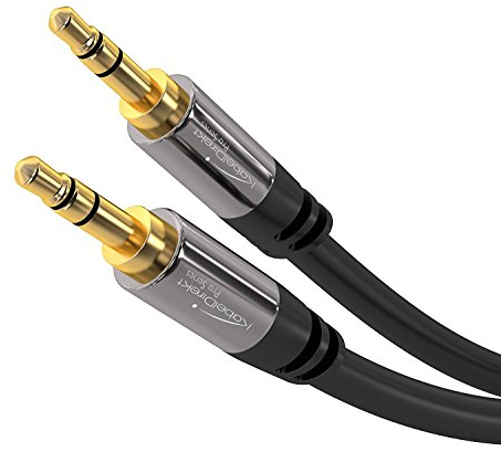 KabelDirekt – Klinkenkabel, Aux Kabel & Audio 3.5mm Kabel – 1m Klinkenkabel – Erhältlich in 0,3m bis 10m – Geeignet für Kopfhörer – Handy – PC & Laptop Audio – Auto – HiFi – Stereo, schwarz