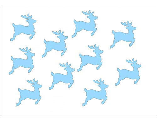 Miniblings 10x Bügelbilder Aufnäher 28mm Flock Hirsch REH Rehe Patch Bügelbild I Kinder Bügelflicken Patches zum Aufbügeln - Flockfolie - Applikation Nähen, Farbe:hellblau