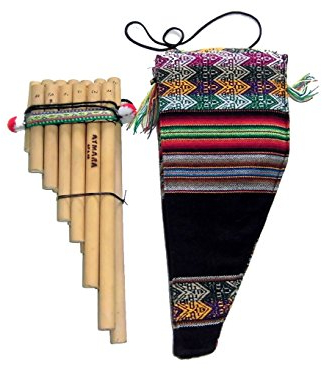 Alpacaandmore Handgefertigte Peruanische Natur Bambus Panflöte 13 Tubes