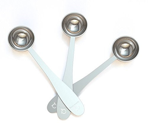 Apace Living Tea Scoop (Set of 3) - Stainless Steel Measuring Spoons for Loose Leaf Tea, Coffee and More (M, Silver)