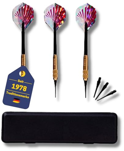 BEST SPORTING Safety-Dartpfeile Knight I 3 Dartpfeile mit Kunststoffspitze & Messinghülse I Softdart-Set I E-Dart Pfeile I inkl. Ersatzspitzen & Dart-Etui I Dart-Zubehör