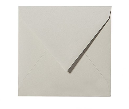 Paper24 25 Briefumschläge quadratisch 155x155 mm, 120 g/qm, Umschläge 155x155 mm in Grau
