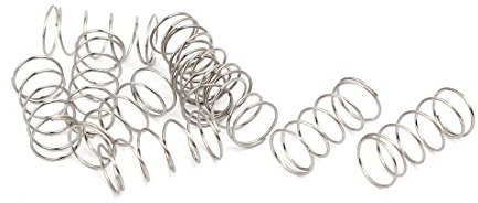 sourcing map 10Stk Silberton Druckfedern 0,3mmx5mmx10mm 304 Edelstahl