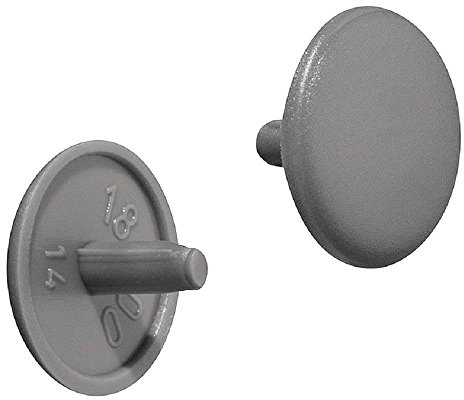 Gedotec Möbel-Abdeckkappen grau RAL 7037 Schrauben-Abdeckungen Kunststoff Schrauben-Kappe rund | H1123 | Verschluss-Stopfen für Kopflochbohrung PZ2 | Ø 12 x 2,5 mm | 50 Stück - Abdeckstopfen rund