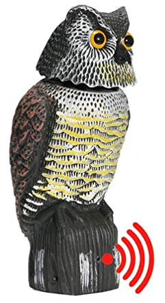 Wing Gufo scaccia piccioni, Gufo spaventapasseri Rotante, Realistico spaventapasseri per piccioni, Uccelli, Protezione Control per Terrazza Balcone Giardino Azienda agricola