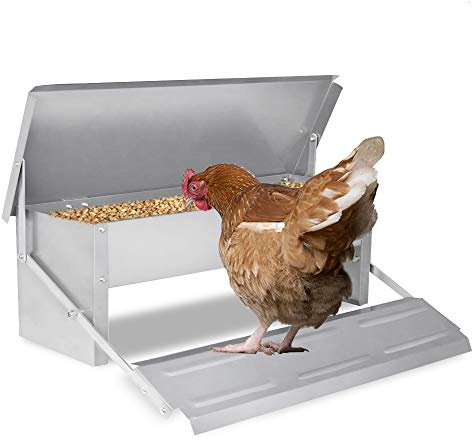 HENGMEI Automatischer Hähnchen Feeder 5kg Kapazität Geflügel-Futterspender selbstöffnend für Geflügel, Hühner, Enten