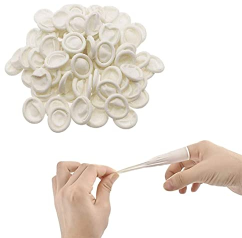 Lettini per Dito in Lattice Monouso, Mano Lattice Copri, 200 Pezzi Coperchi Antistatici in Lattice Punta Dito Protezione in Gomma per Ricostruzione Unghie, Riparazione Elettronica, Pulizia Gioielli