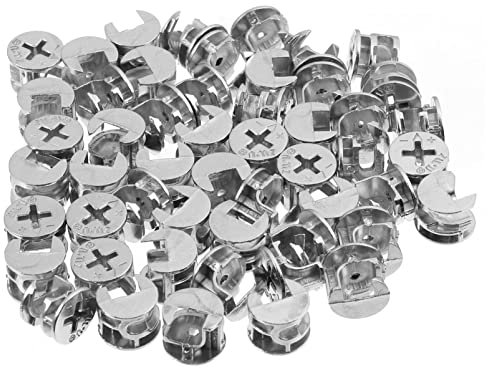 VILLCASE 50 Stücke öbel Verbindung Cam Lock Beschläge 15Mm Cam Lock öbel Verschluss öbel Stecker Beschläge Schraube für Schrank Schublade öbel Panel Verbindung