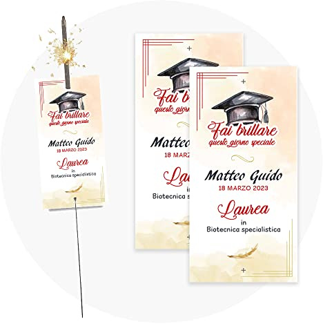 Scintille luminose per Laurea Balloon con cartoncino - Set 20 stelline luminose per eventi